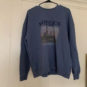 wild fable Montauk Lighthouse Graphic Crewneck - Dusty Blue